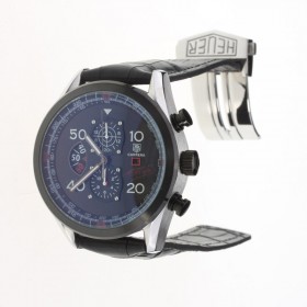 Tag Heuer Carrera Cal.1887 Working Chronograph with Black Dial-Leather Strap