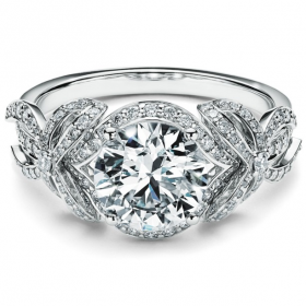 2023 Tiffany Bow Ribbon Engagement Ring in Platinum Diamond 75595