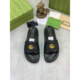 Gucci new casual gold letter logo slippers